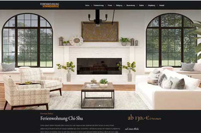 Homepage Vorlage Ferienwohnung
